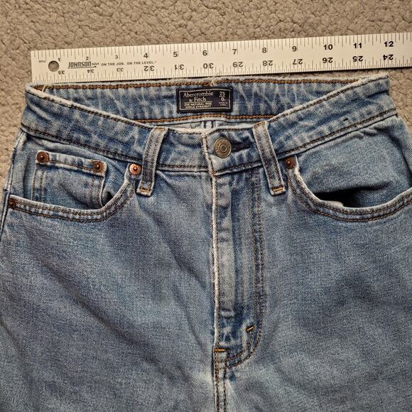 Abercrombie & Fitch Jeans Womens 0 Regular Blue Zoe Natural Rise Ankle Straight - Picture 6 of 8